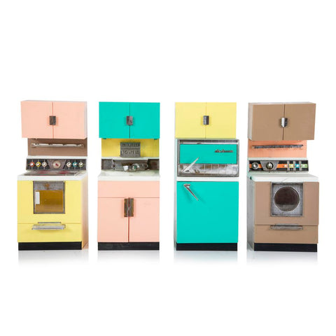 Miniature Pastel Kitchen Dollhouse Size