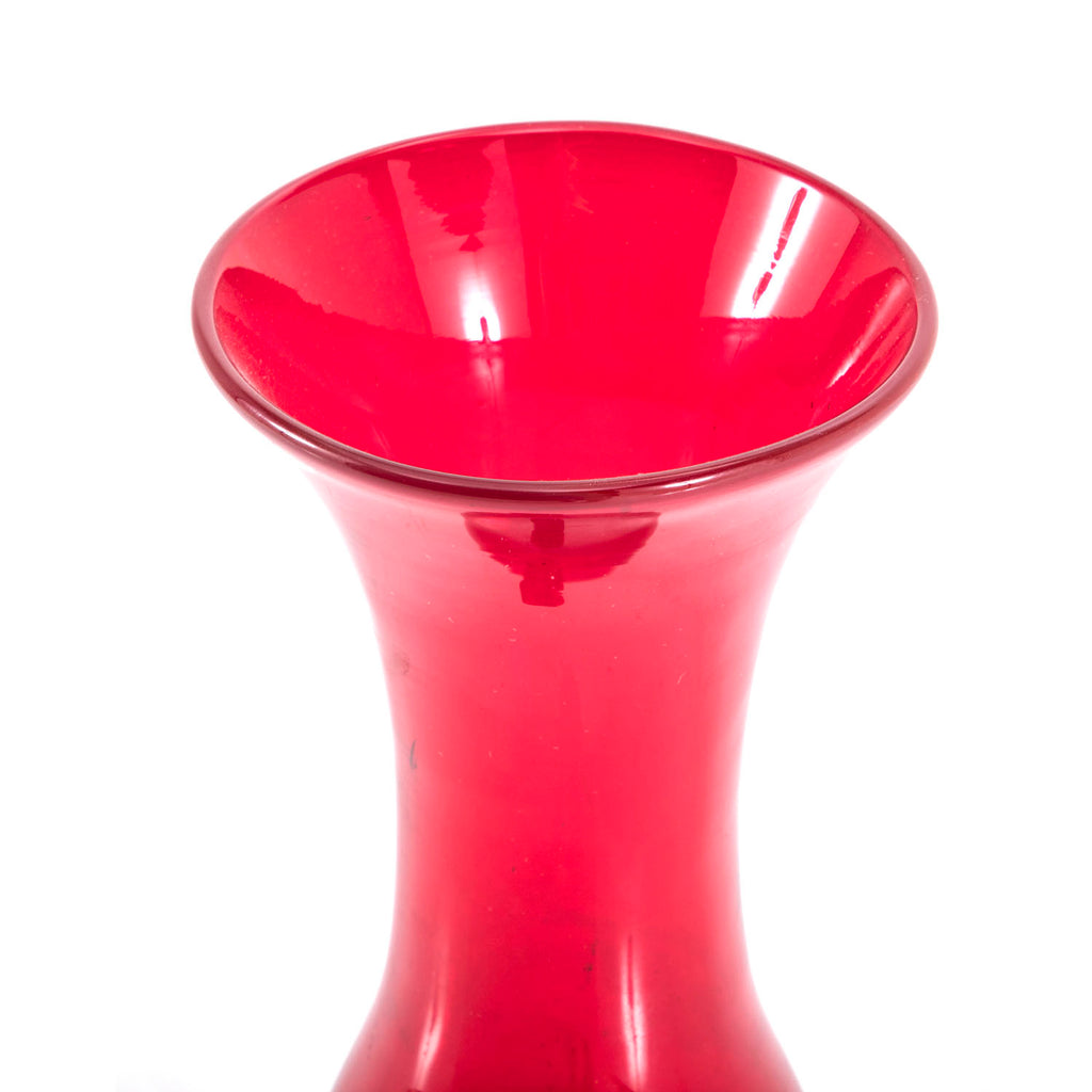 Red Carafe Glass Vase
