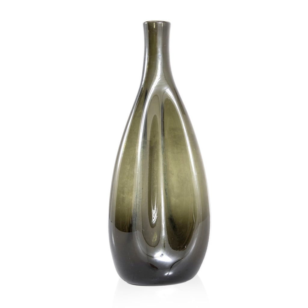 Melted Grey Glass Vase