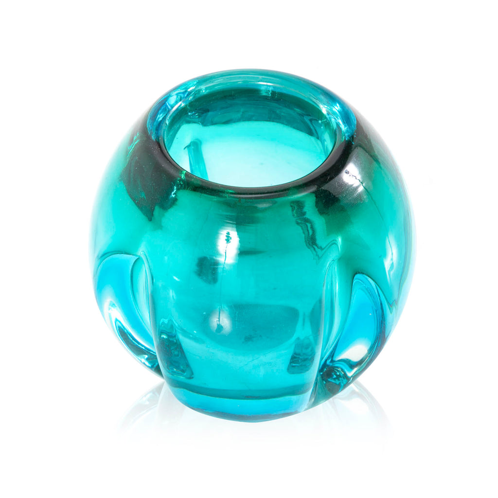 Turquoise Bubble Glass Vase (A+D)