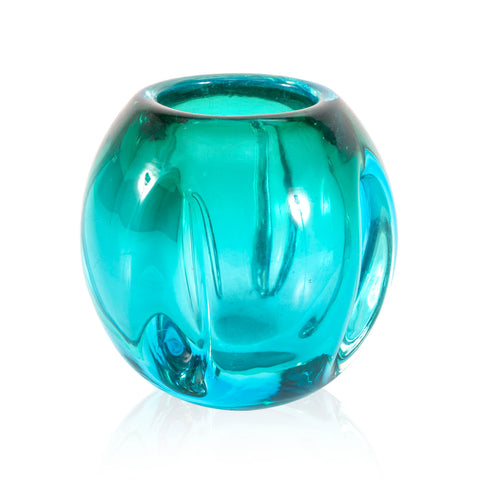 Turquoise Bubble Glass Vase (A+D)