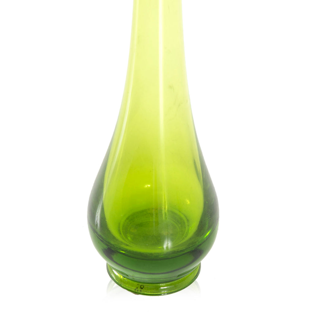 Melted Green Glass Tear Drop Vase