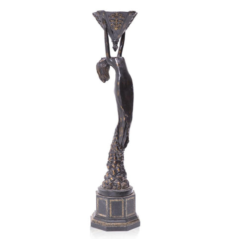 Bronze Lady Statue Lamp