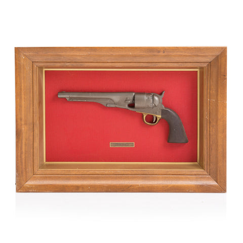 Antique Pistol in Wood Frame