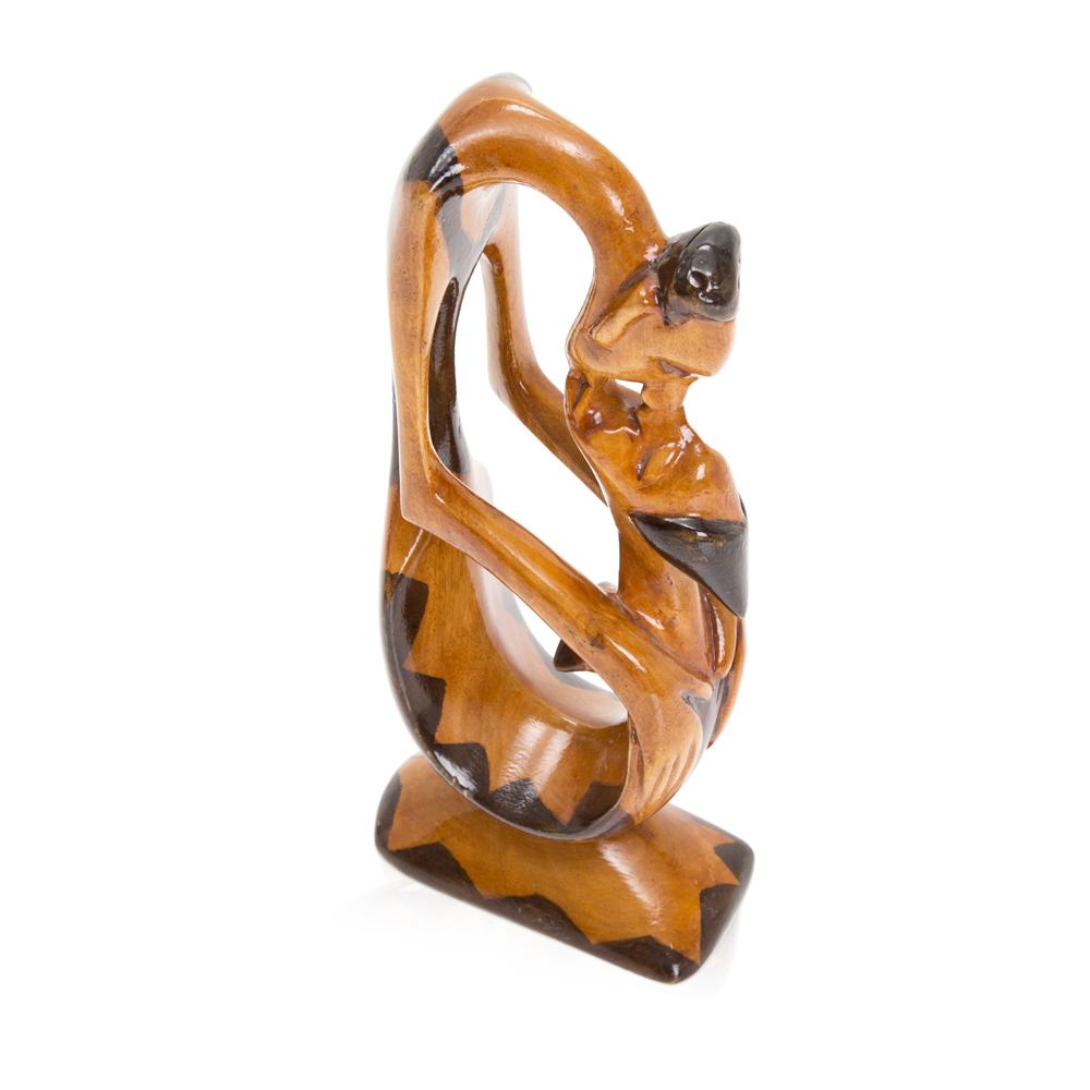 Wood Loop Kissing Sculpture