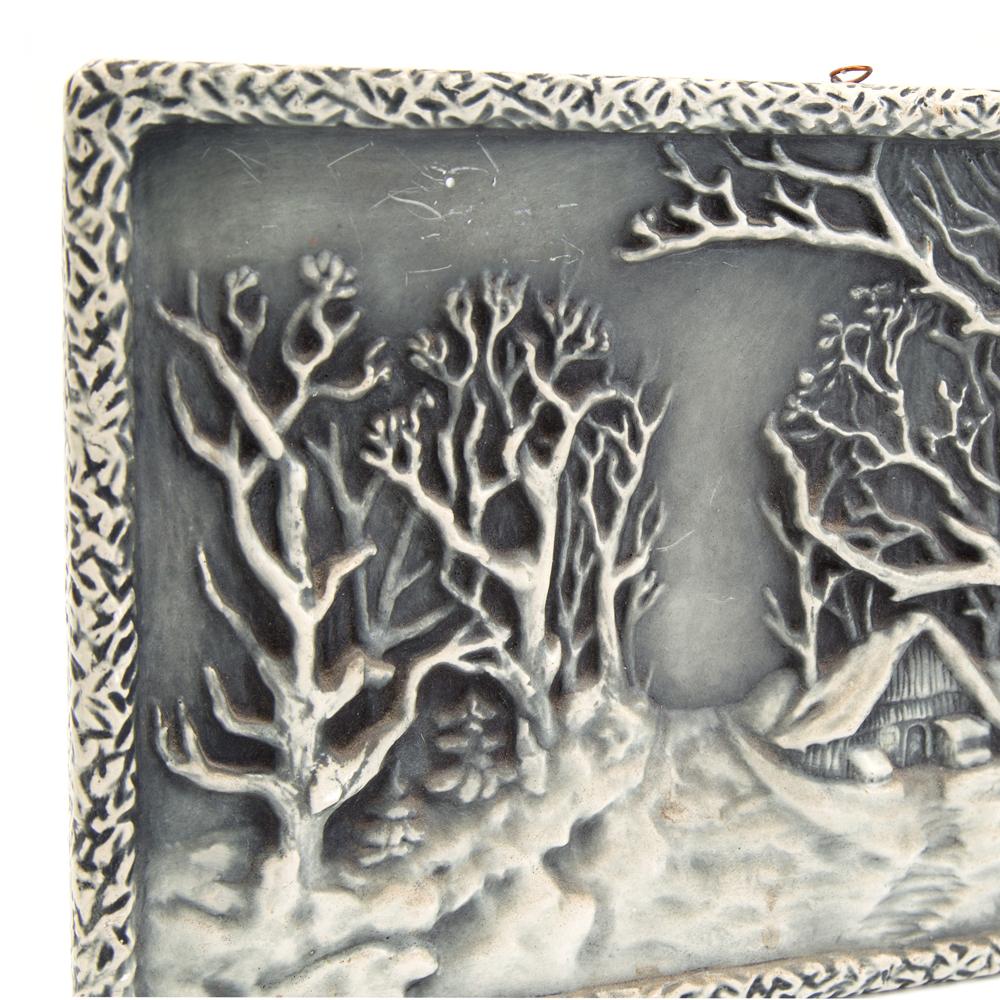 Engraved Grey Winter Scene