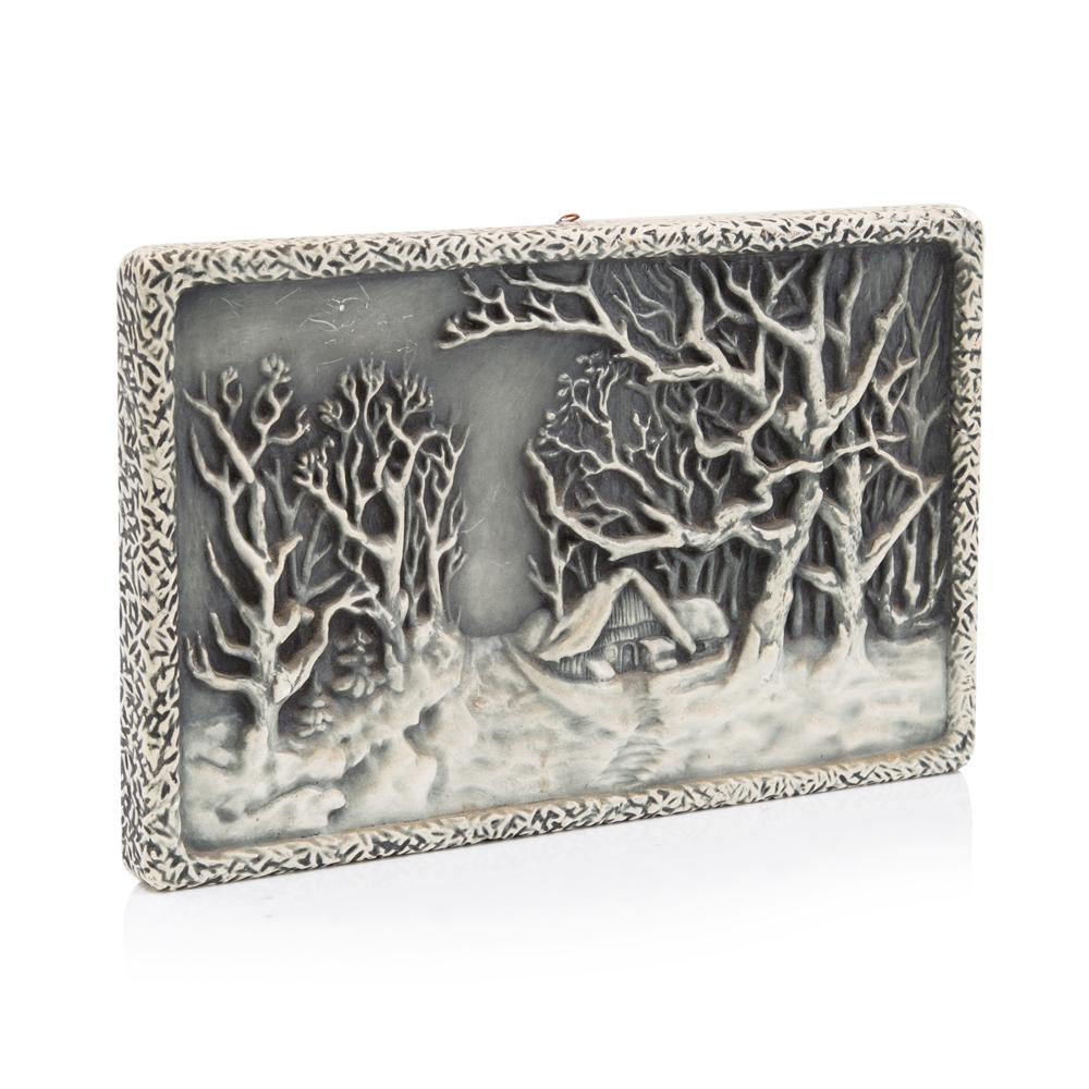 Engraved Grey Winter Scene