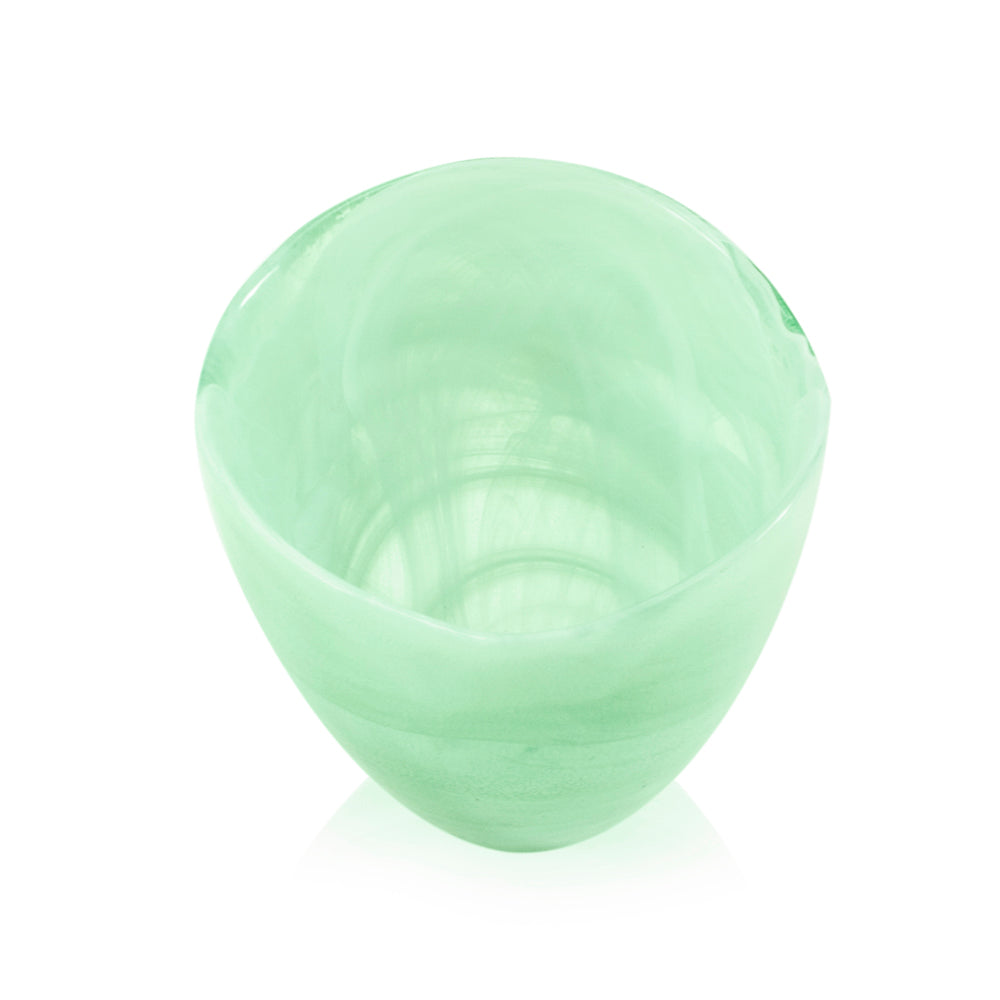 Green Aqua Blown Glass Vase (A+D)