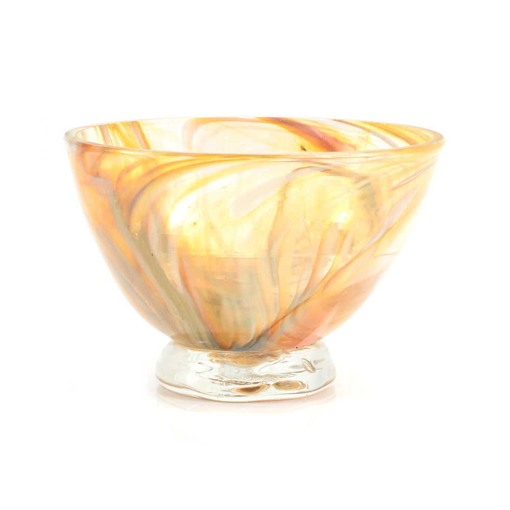 Tan Marbled Glass Bowl (A+D)