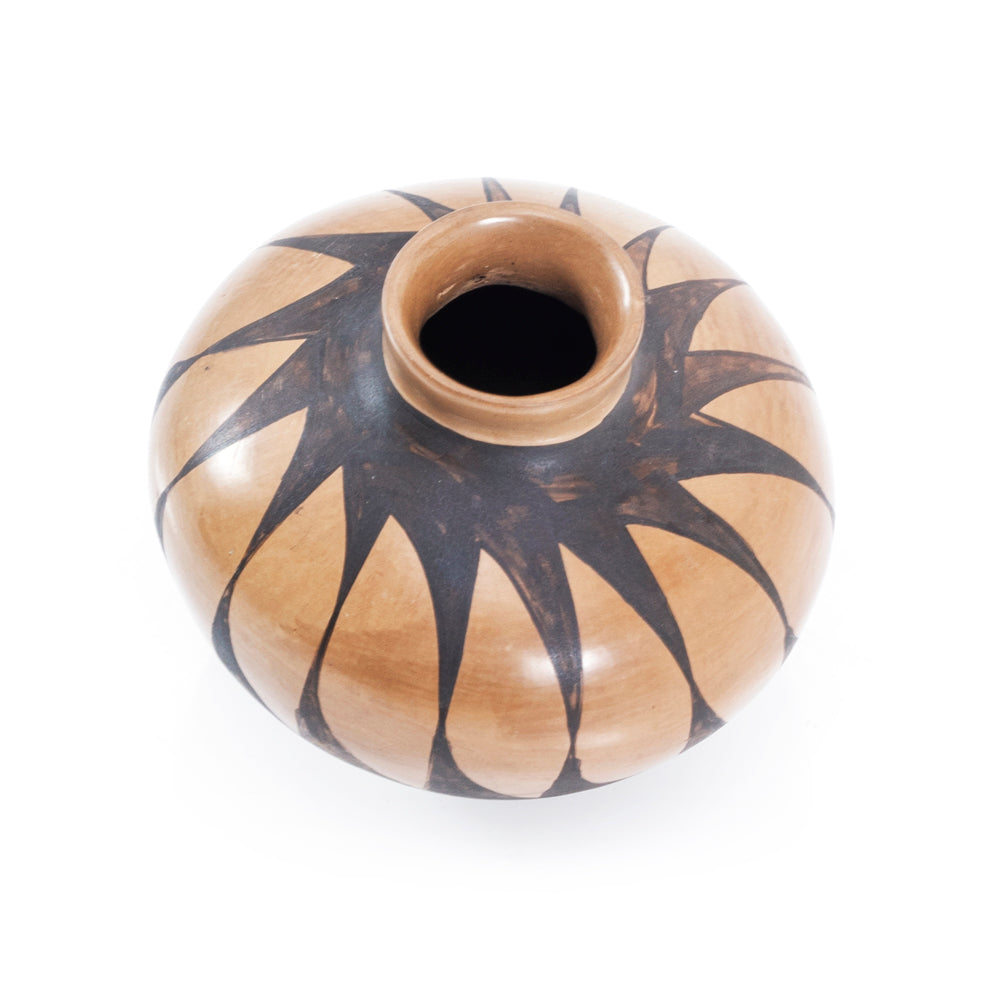 Tan Ceramic Graphic Pot (A+D)