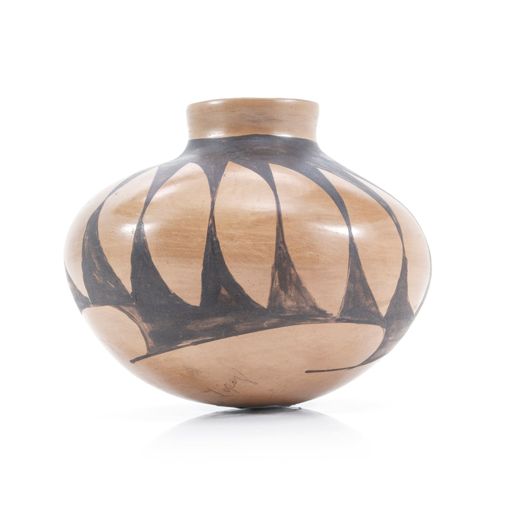 Tan Ceramic Graphic Pot (A+D)