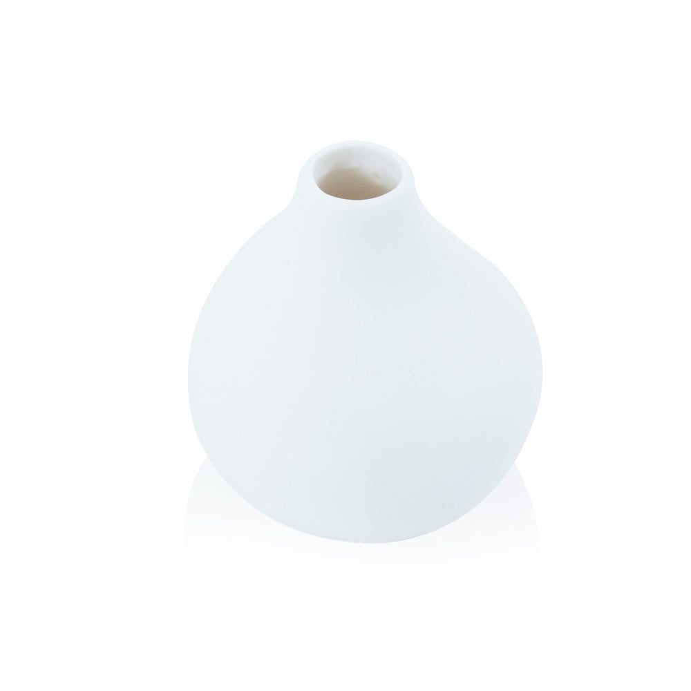 White Ceramic Vase Short (A+D)