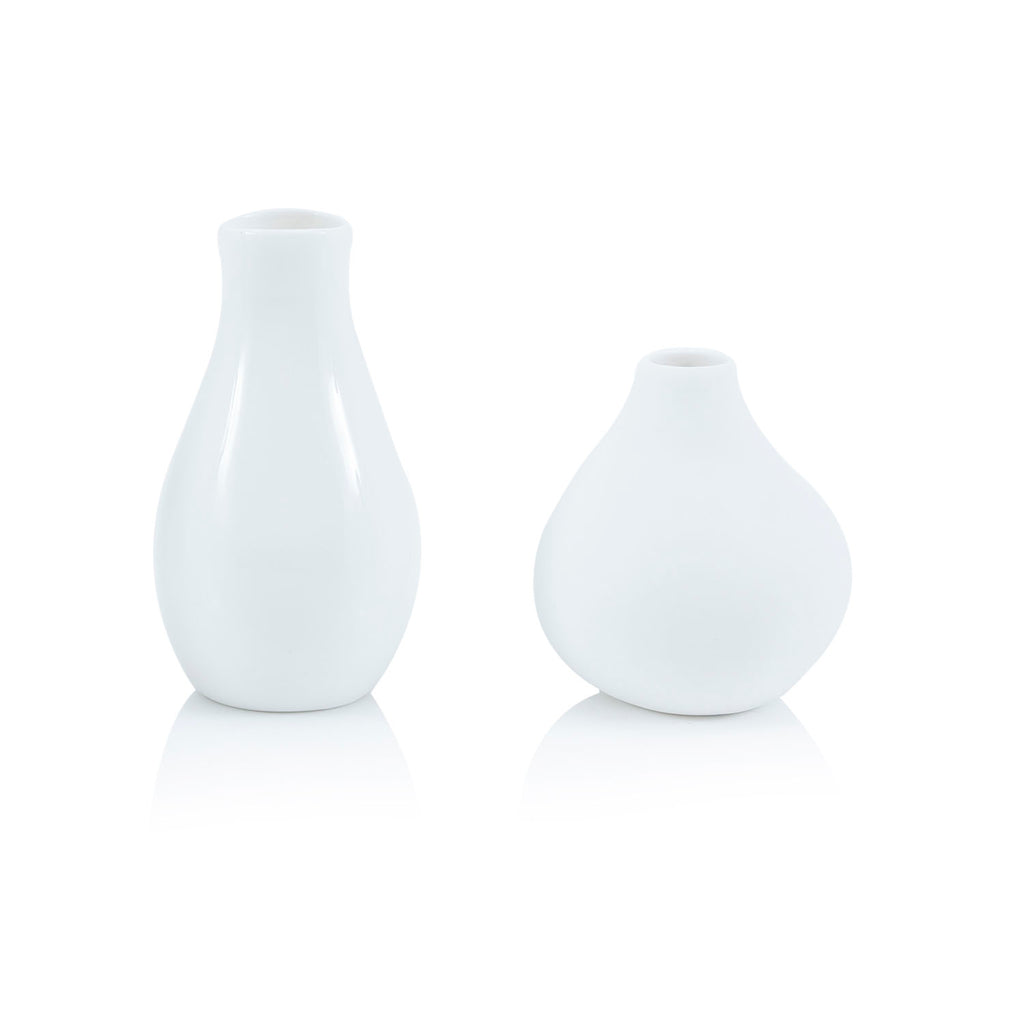White Ceramic Vase Short (A+D)