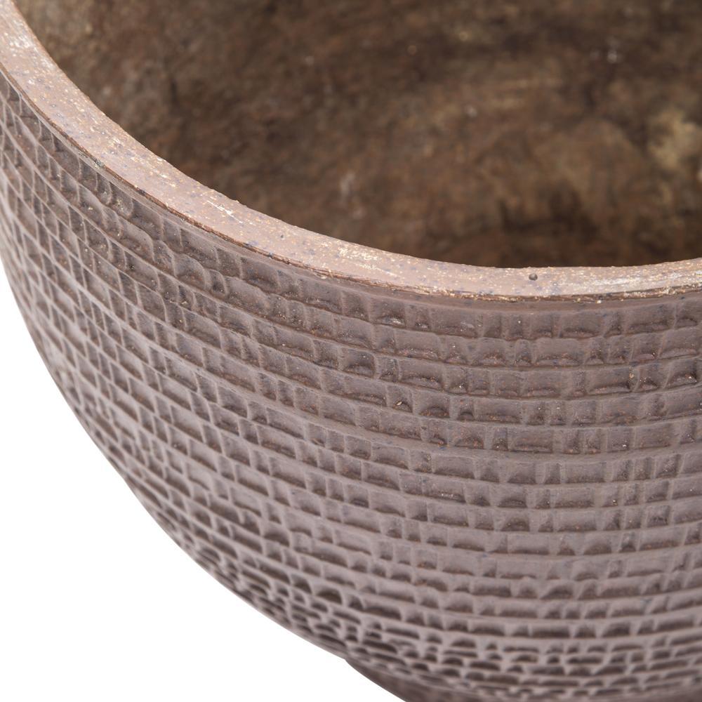 Bronze Ceramic Pot with Geometric Detail (A+D)