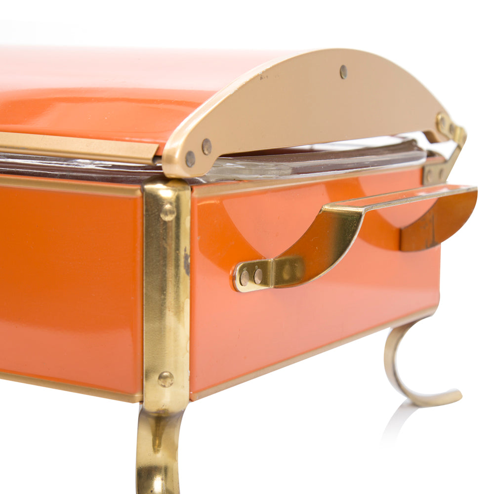 Orange + Brass Large Chafing Dish
