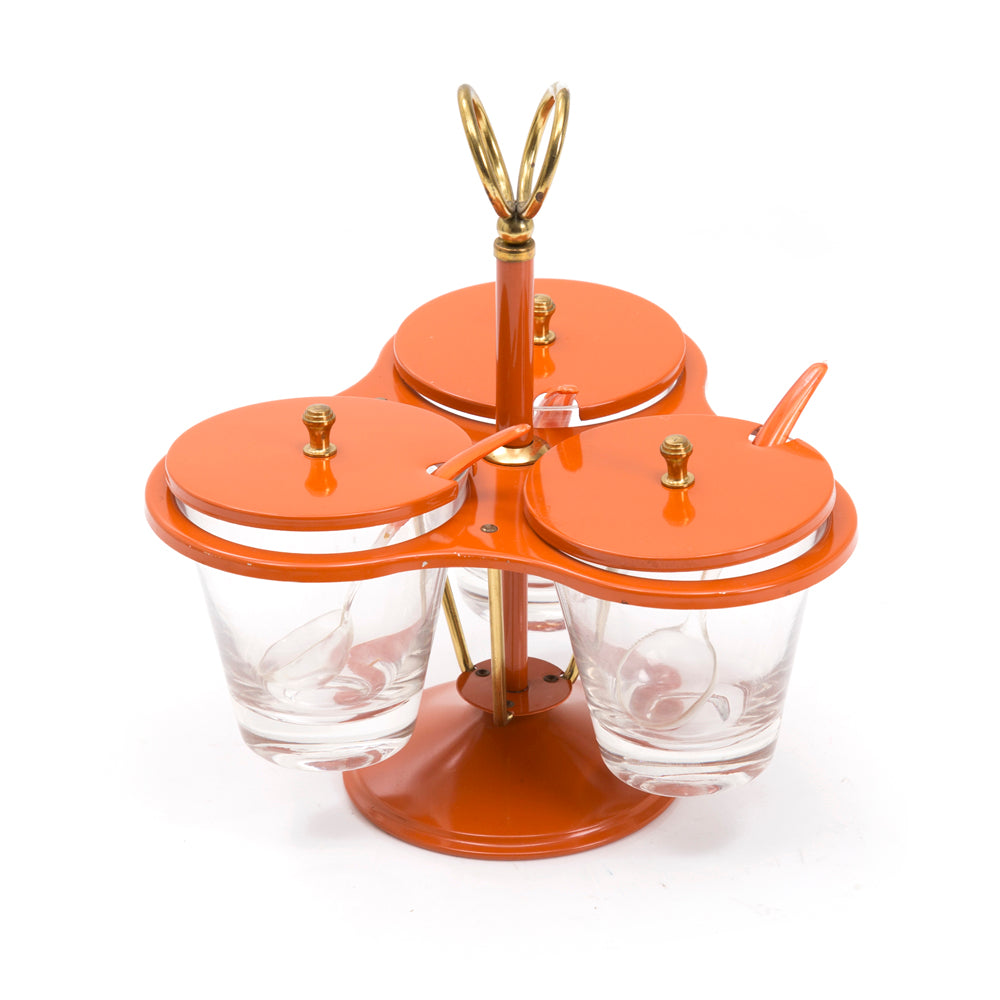 Orange + Brass Condiment Display Cups