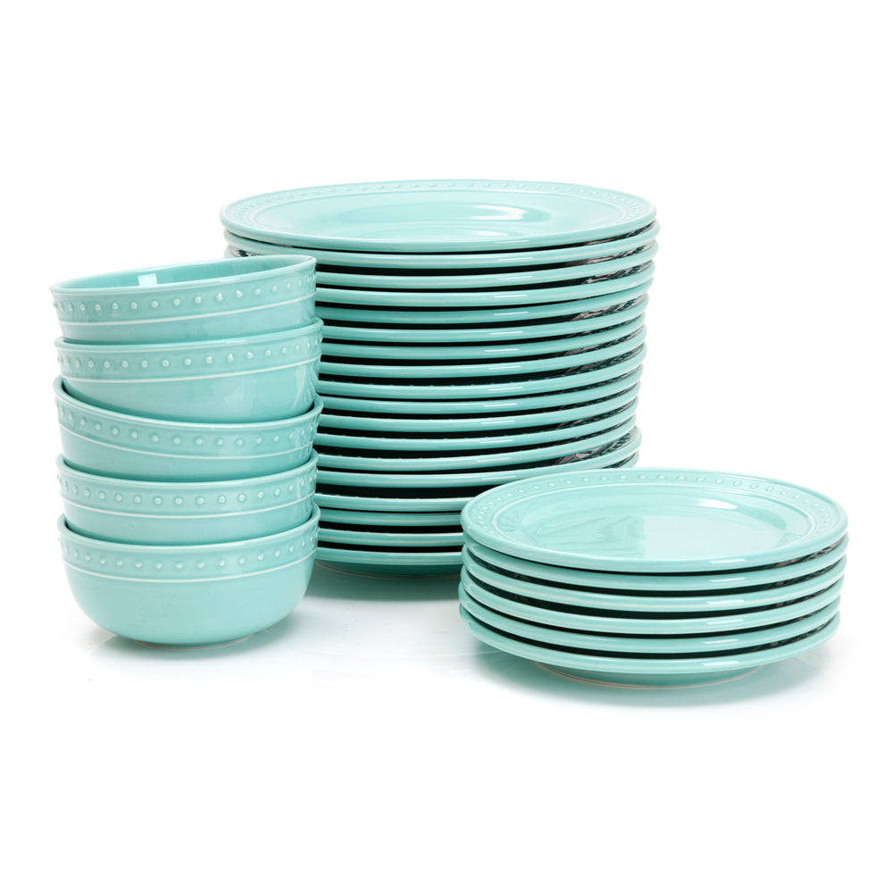 Aqua Ceramic Plates and Bowls