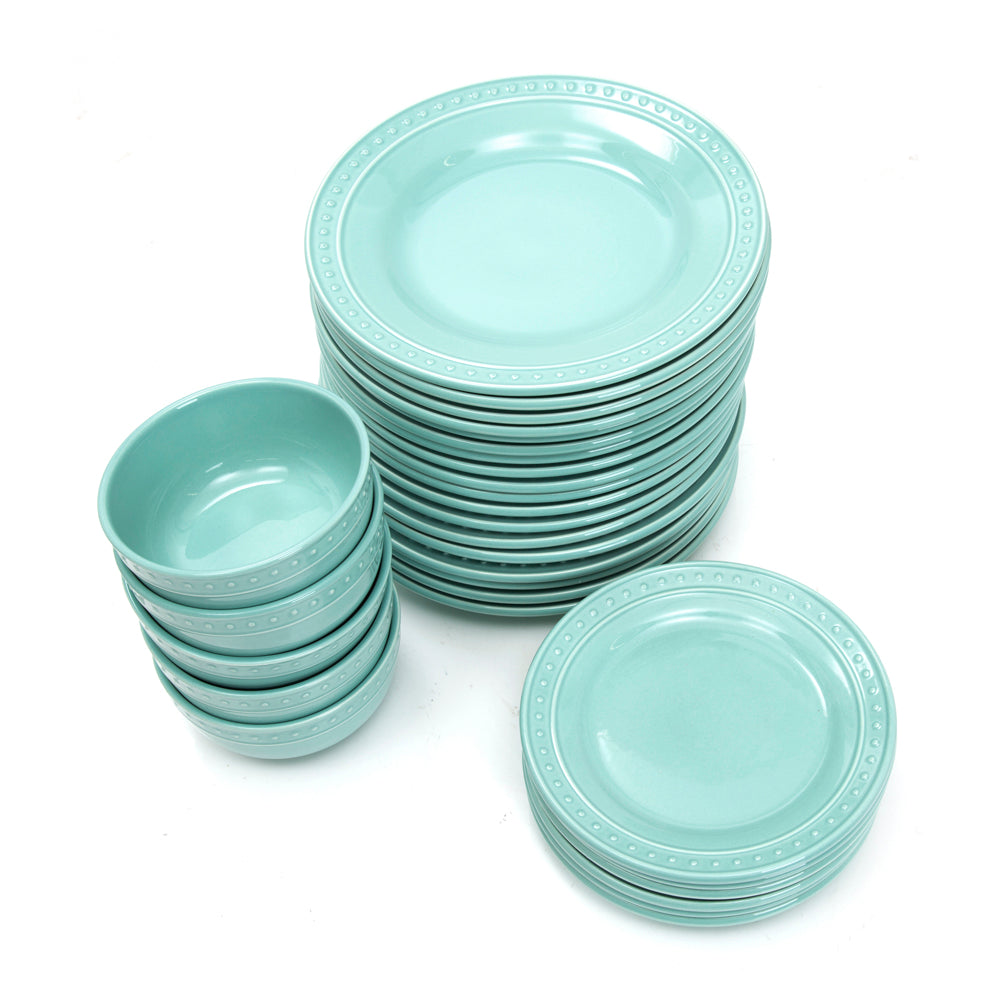 Aqua Ceramic Plates and Bowls