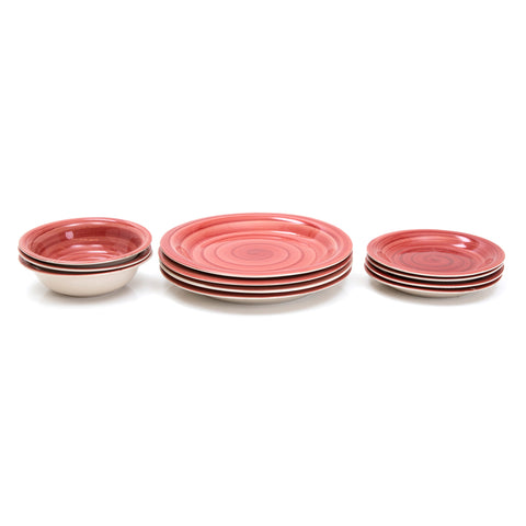 Red Ceramic Plates and Bowls