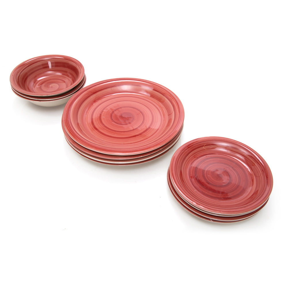 Red Ceramic Plates and Bowls