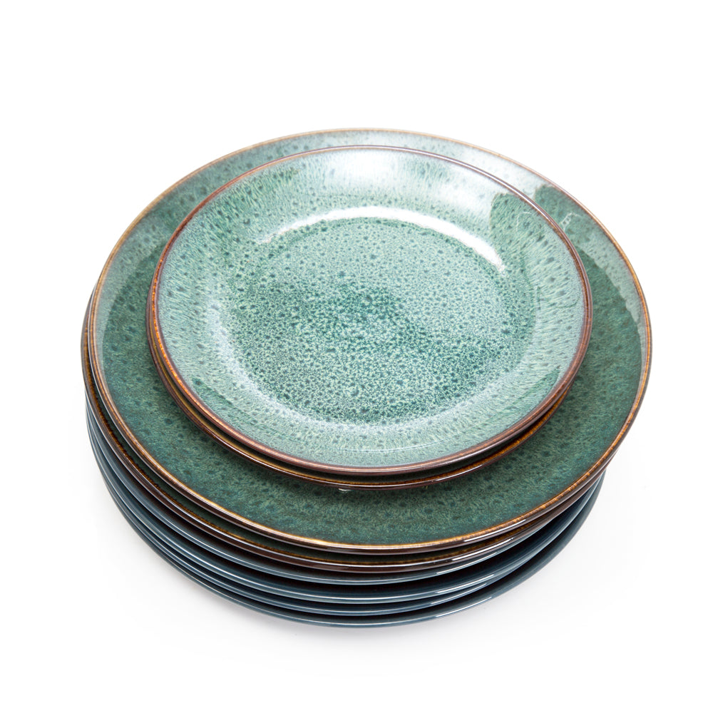 Green Speckled Ceramic Plates