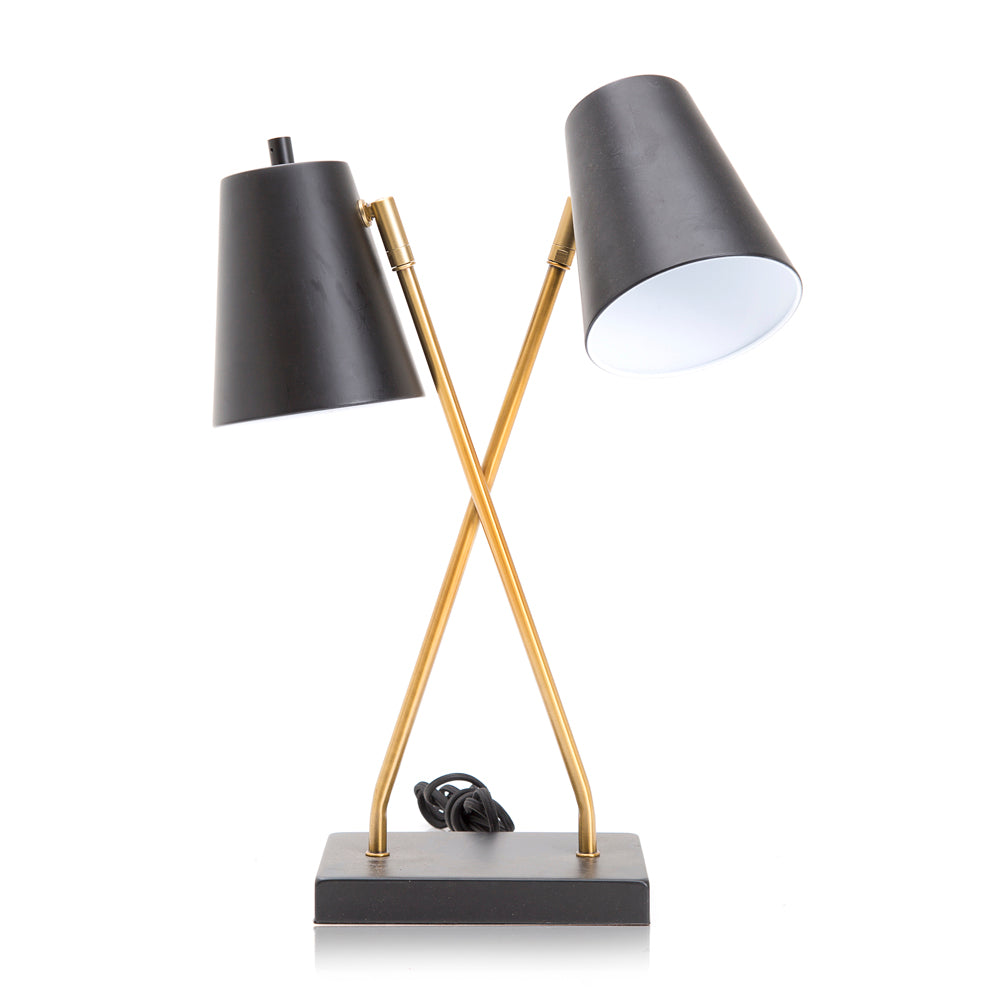 Black & Gold Dual Desk Lamp