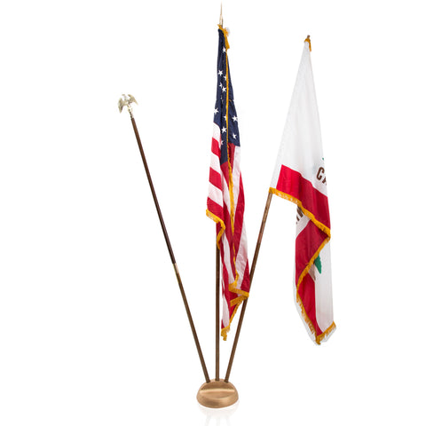 American and California State Flag Stand