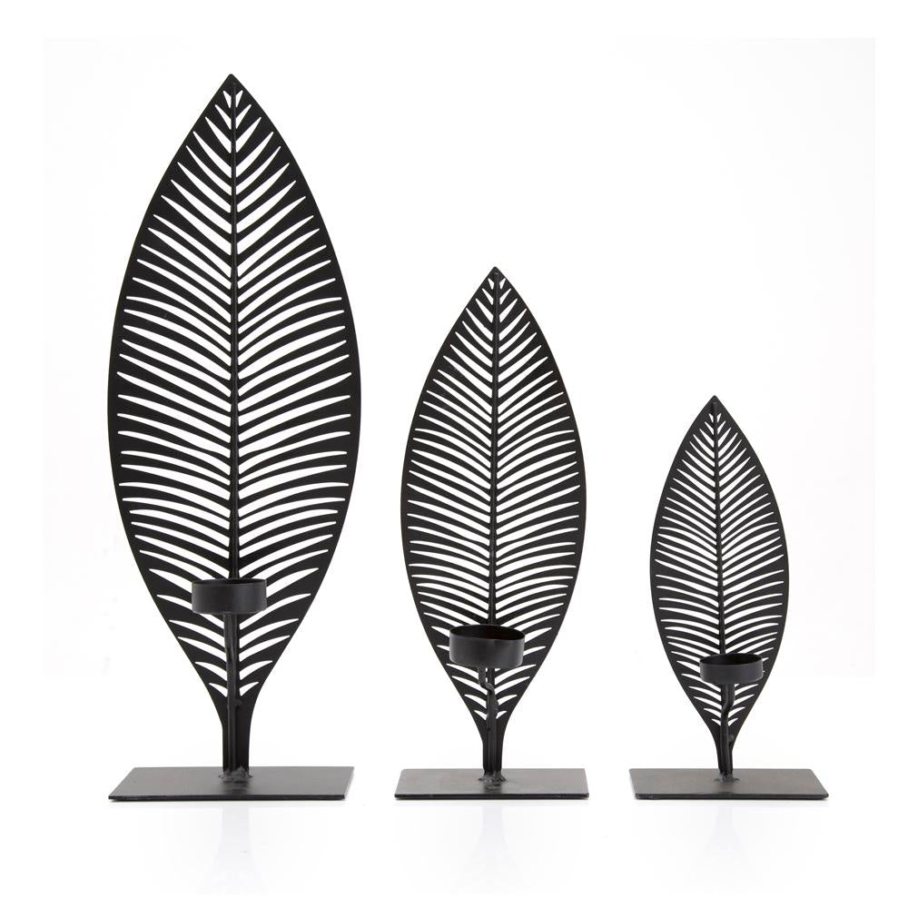 Leaf Shaped Candle Holder Set of 3