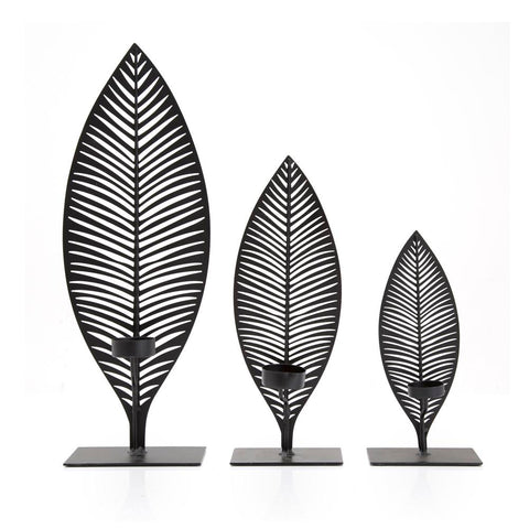 Leaf Shaped Candle Holder Set of 3