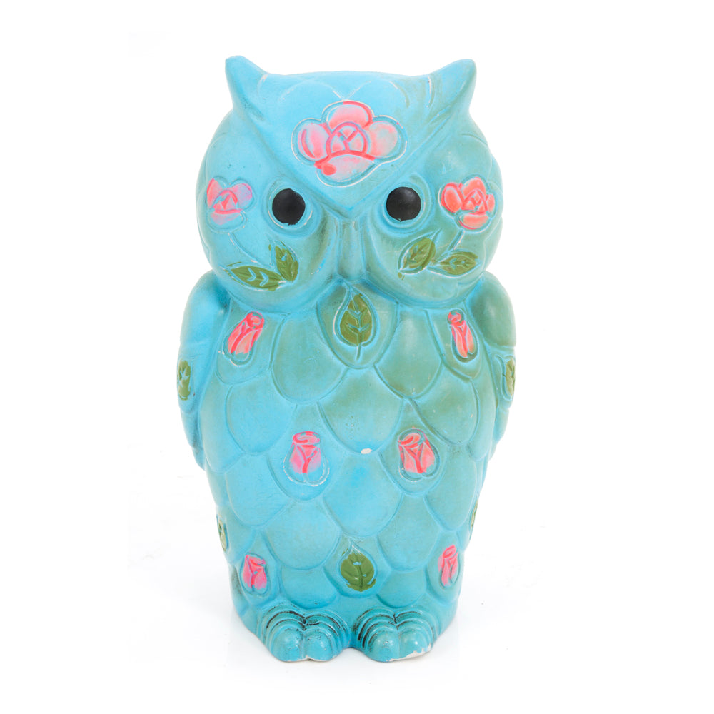 Set of 5 Colorful Ceramic Owls