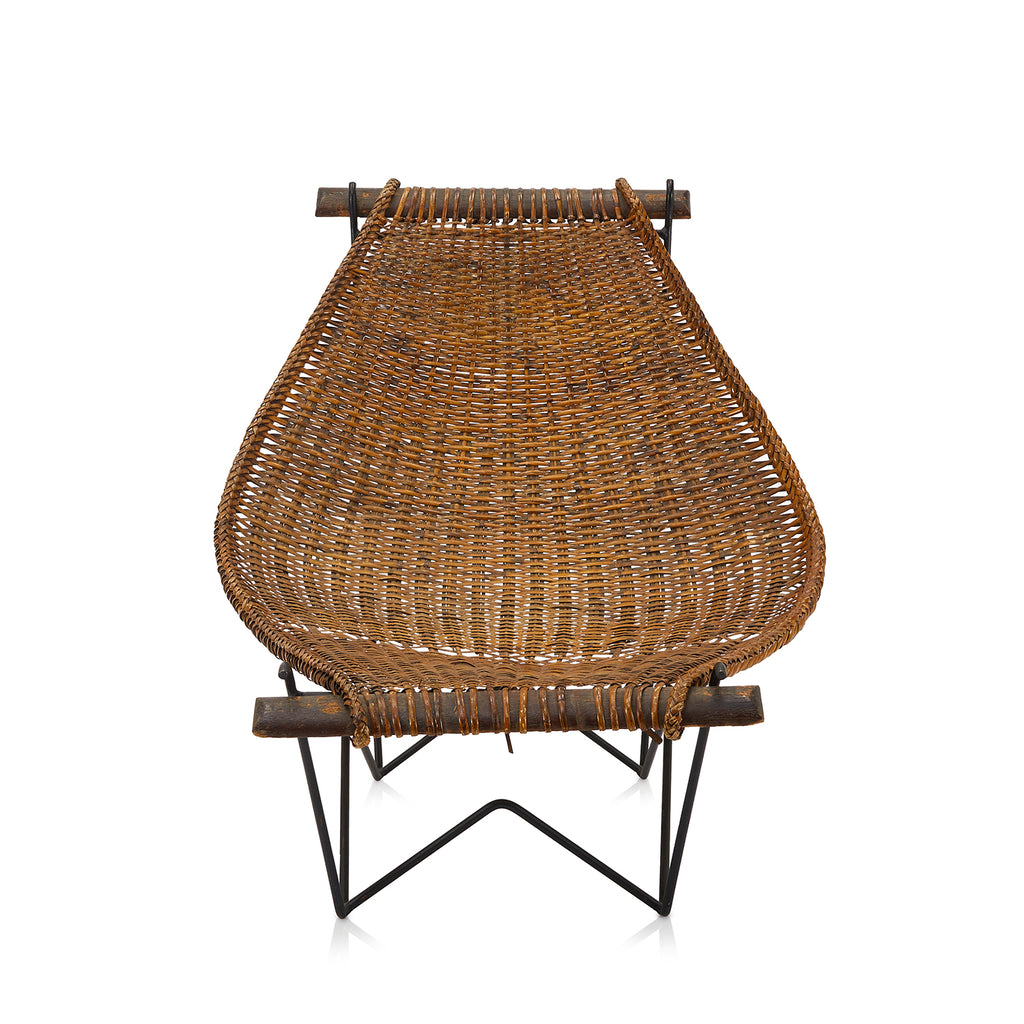 Woven Rattan Sling Outdoor Lounge Chair