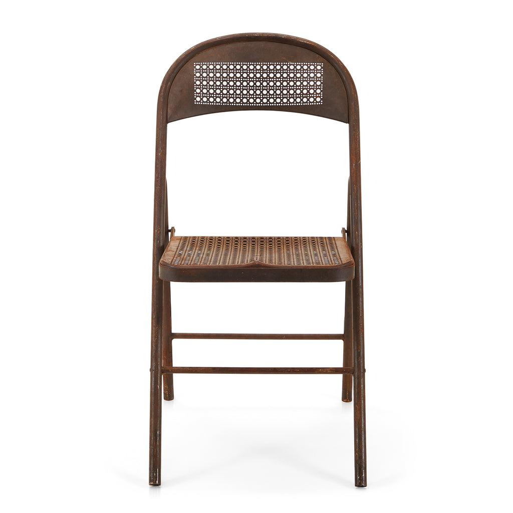 Brown Metal Perforated Folding Chair