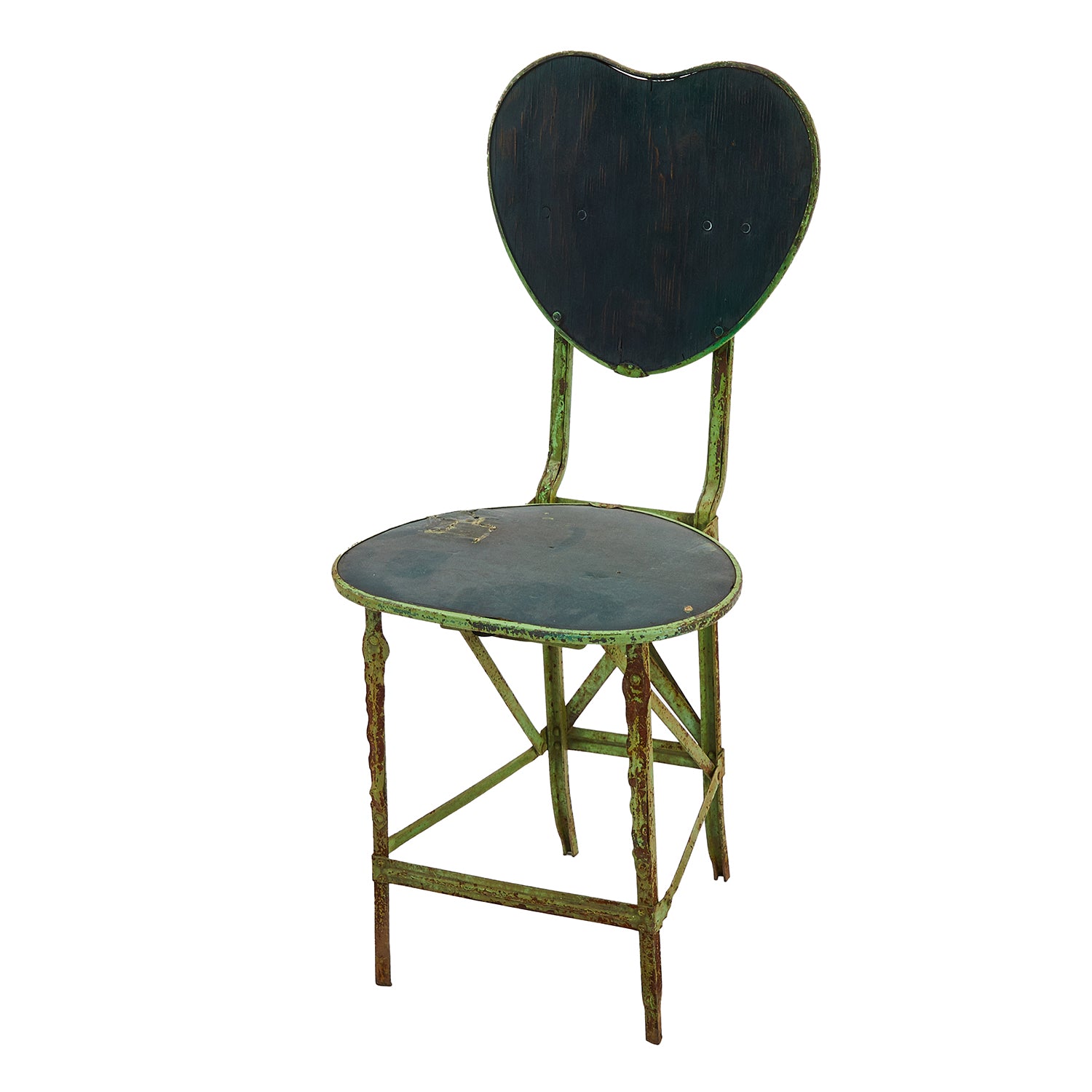 Green Rustic Wood Heart Chair Gil & Roy Props