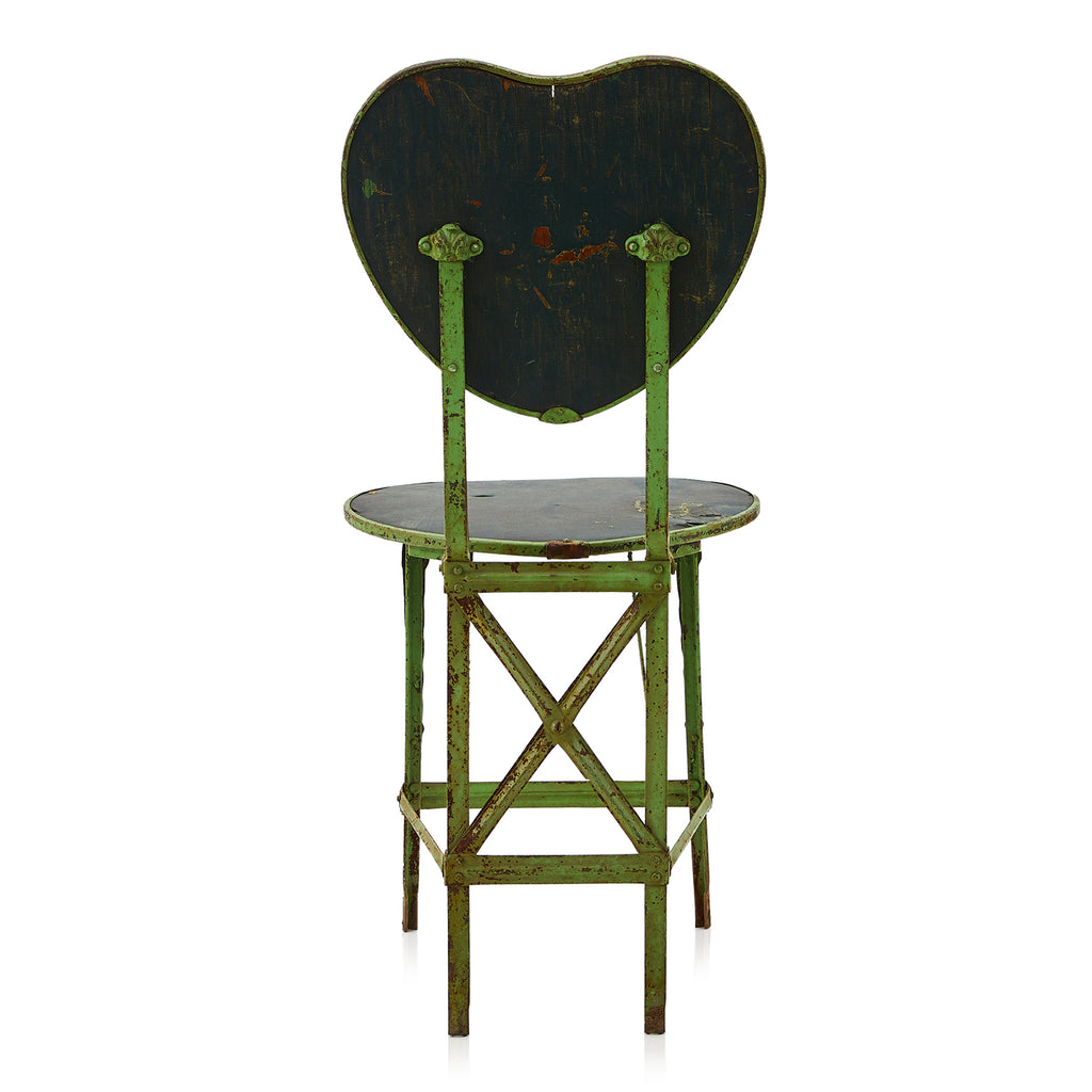 Green Rustic Wood Heart Chair