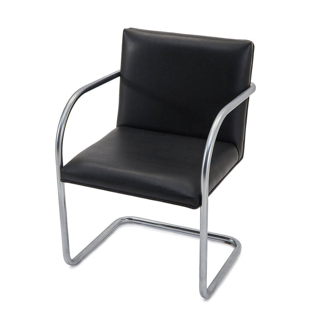 Black Leather Cantilever Armchair