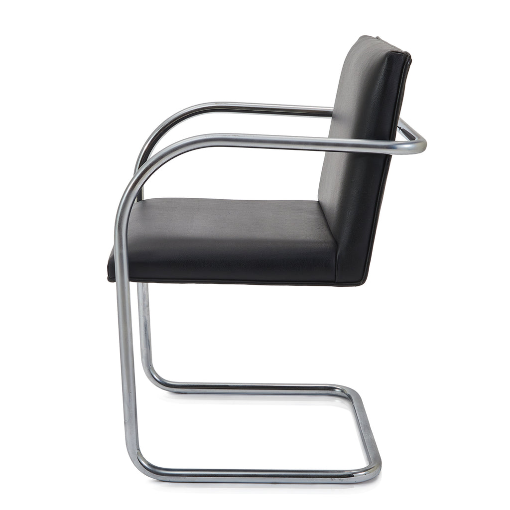 Black Leather Cantilever Armchair