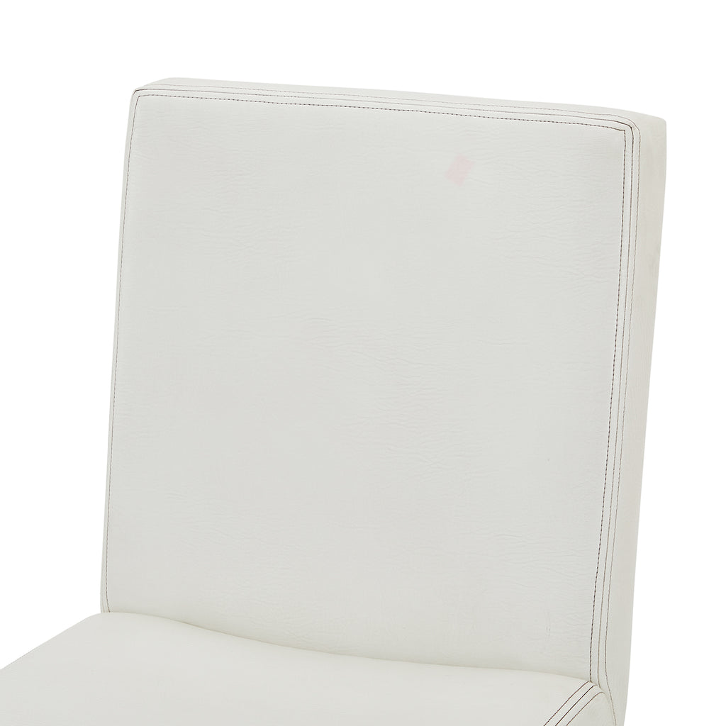White Milo Baughman Dining Chair