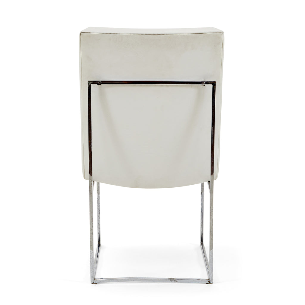White Milo Baughman Dining Chair