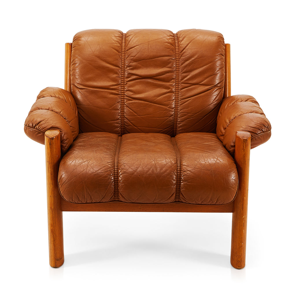 Brown Leather Mid-Century Lounge Chair