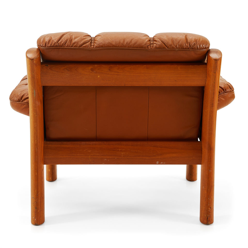 Brown Leather Mid-Century Lounge Chair