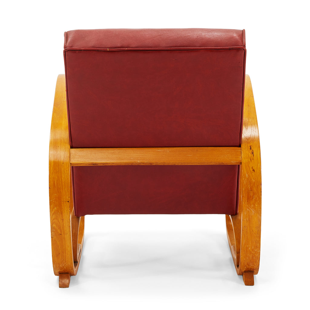 Red Leather & Bentwood Arm Chair
