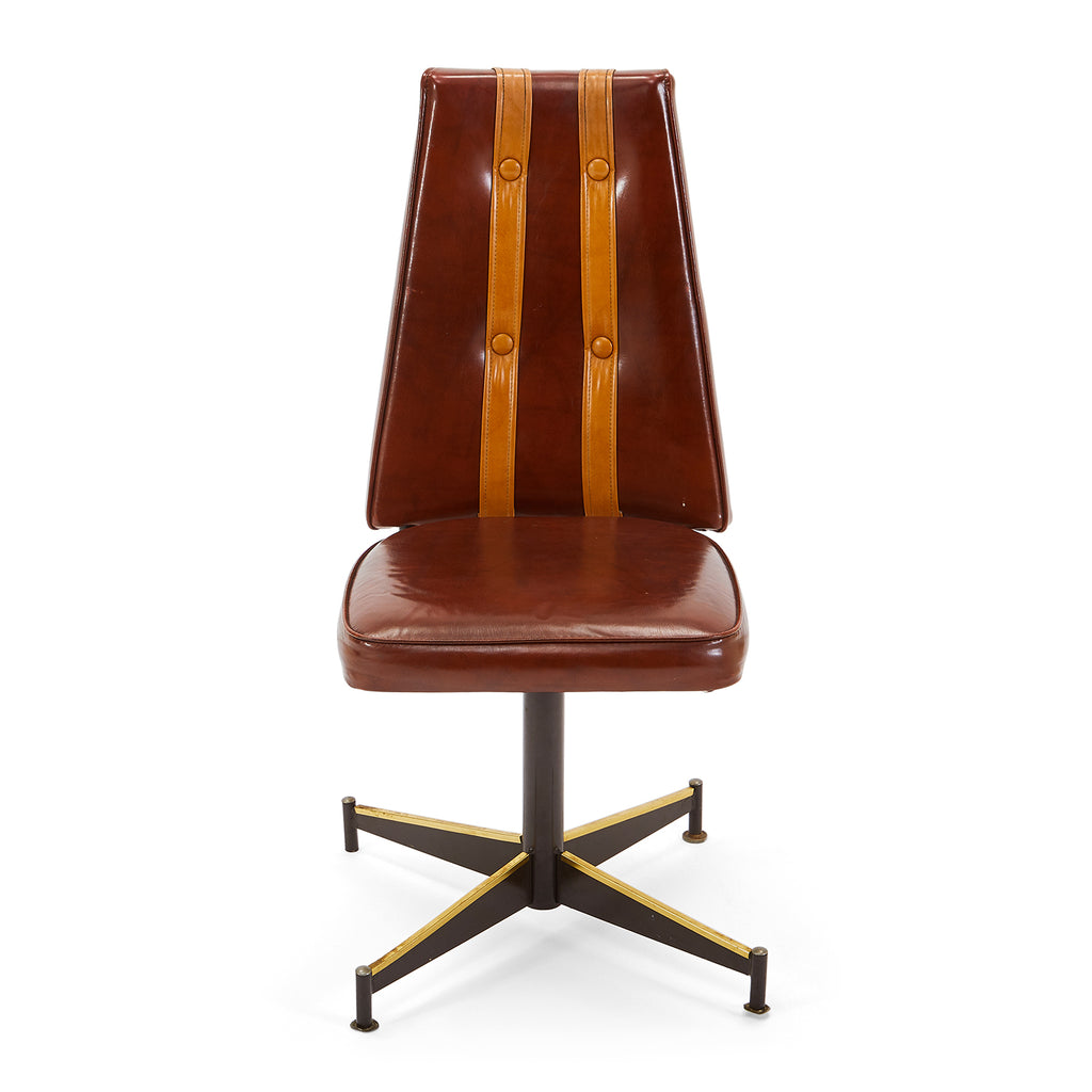 Brown Vinyl Vintage Dining Chair