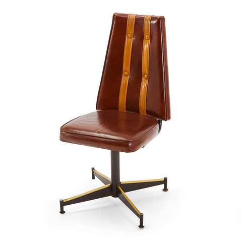 Brown Vinyl Vintage Dining Chair