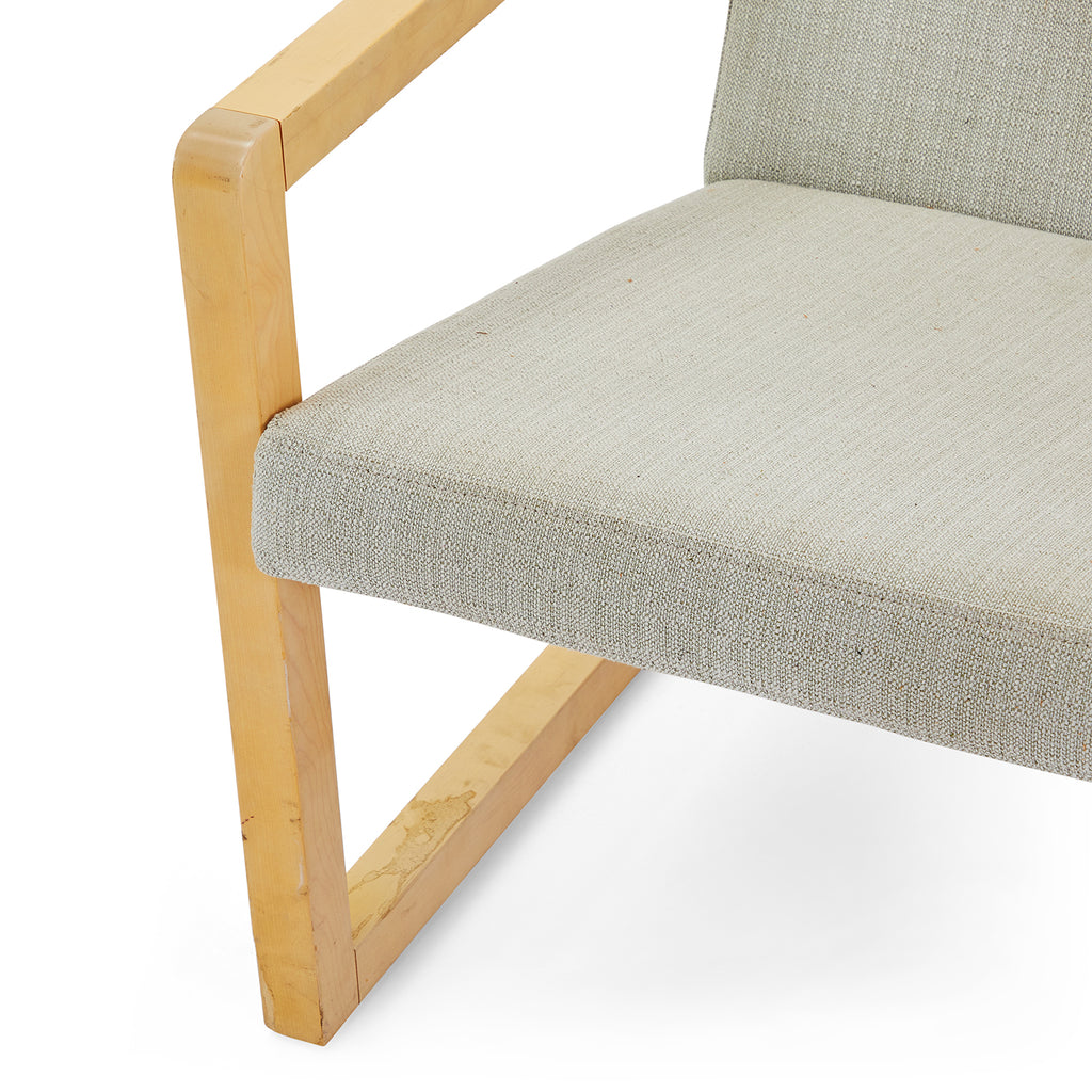 Modern Grey and Light Wood Lounge Chair