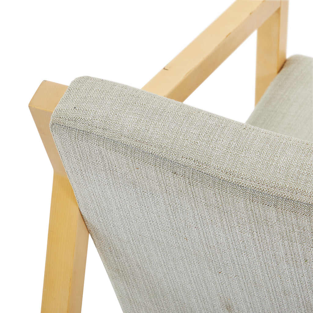 Modern Grey and Light Wood Lounge Chair