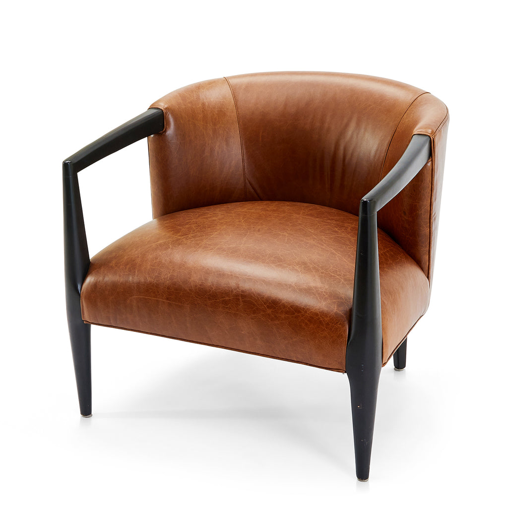 Brown Leather Fleming Lounge Chair