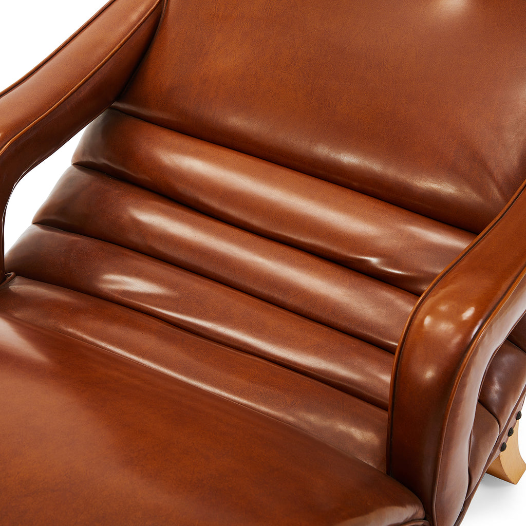 Brown Leather Barcalounger Chaise