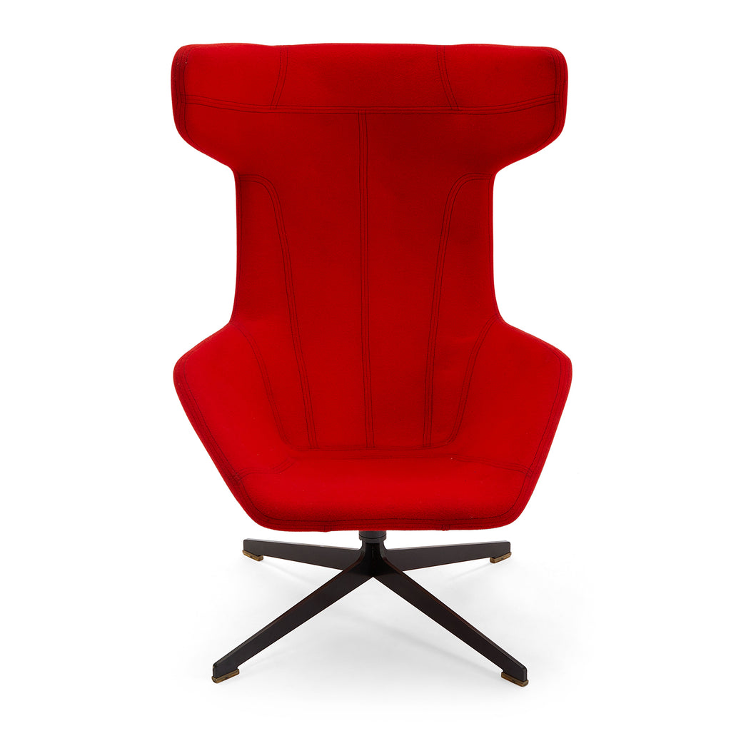 Red Moroso Wingback Lounge Chair