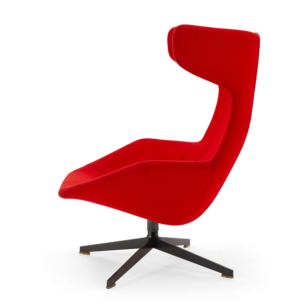 Red Moroso Wingback Lounge Chair