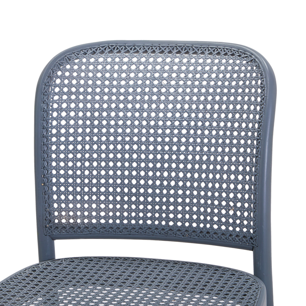 Cane Back Chair - Blue Grey